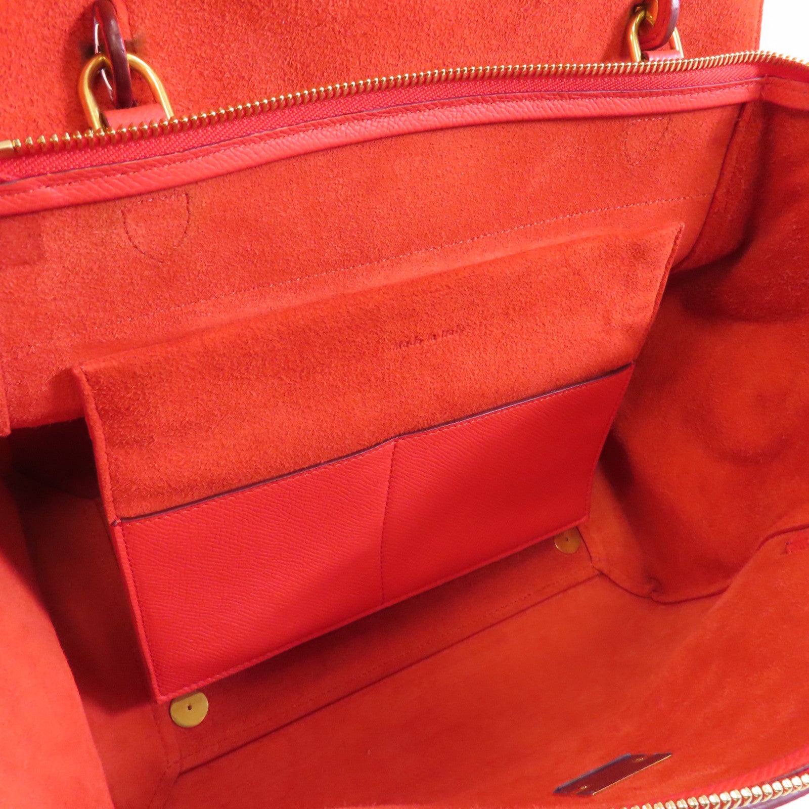 CELINE 牛皮皮革Belt Bag金扣手挽肩背兩用袋紅色
