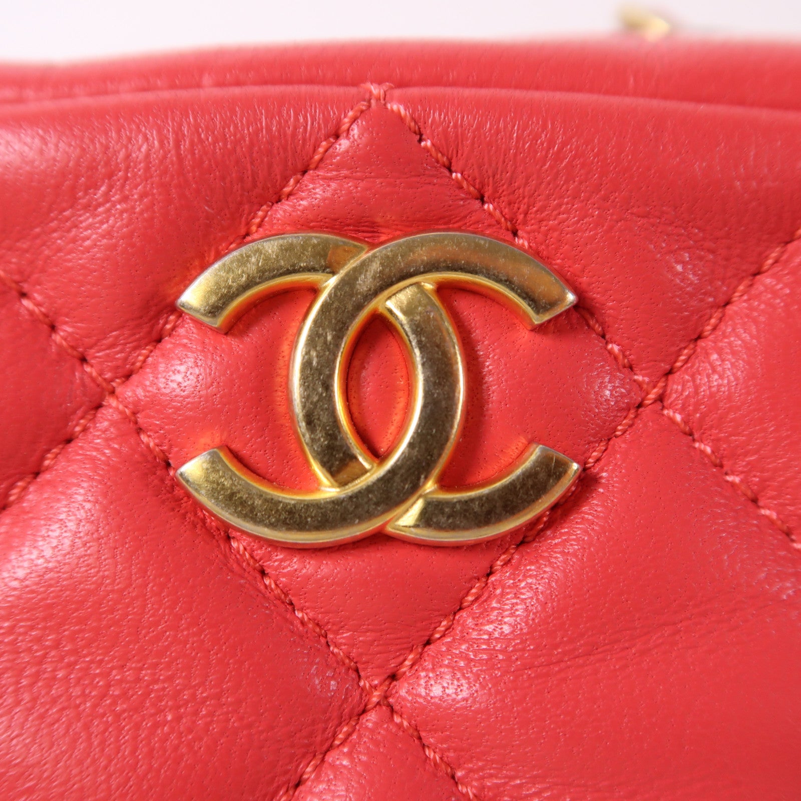 CHANEL 羊皮皮革Chain Shoulder金扣鏈帶肩背袋