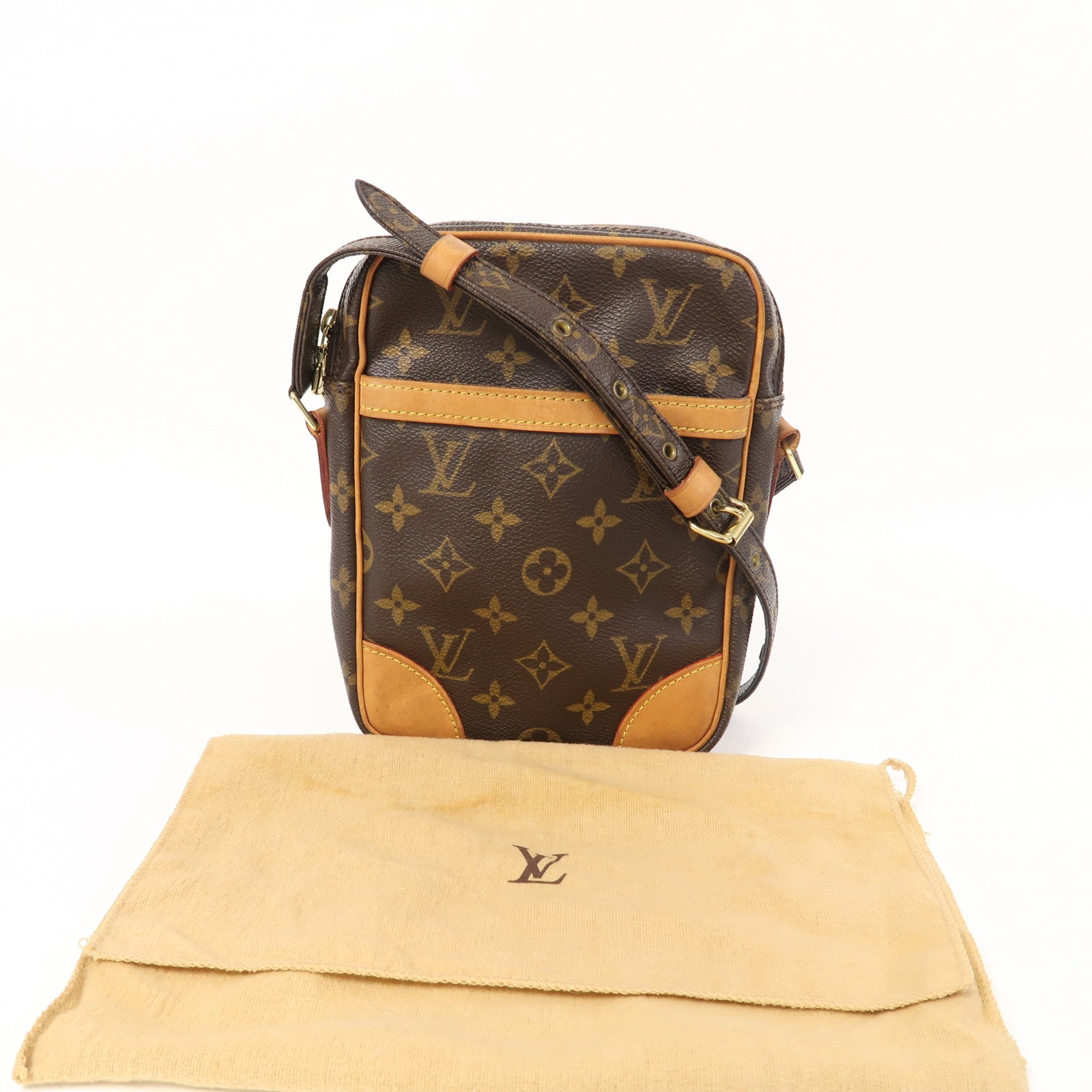LOUIS VUITTON Monogram Danube金扣肩背袋啡色