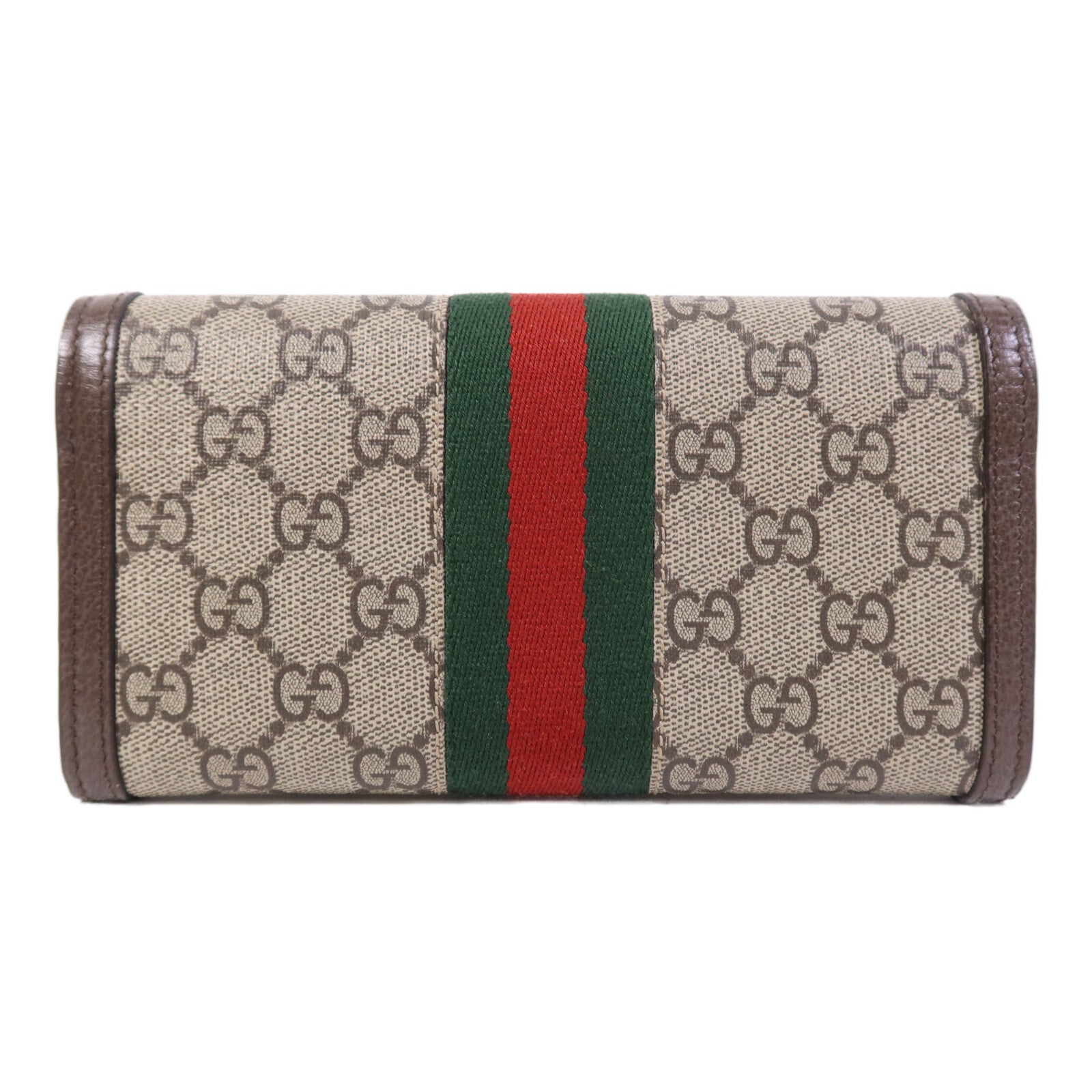 GUCCI 塗層帆布Ophidia GG金扣長錢包