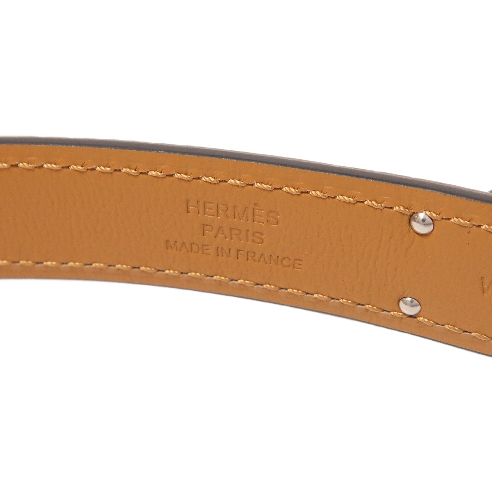 HERMES Epsom皮革Kelly 18 Belt銀扣皮帶18 Etoupe