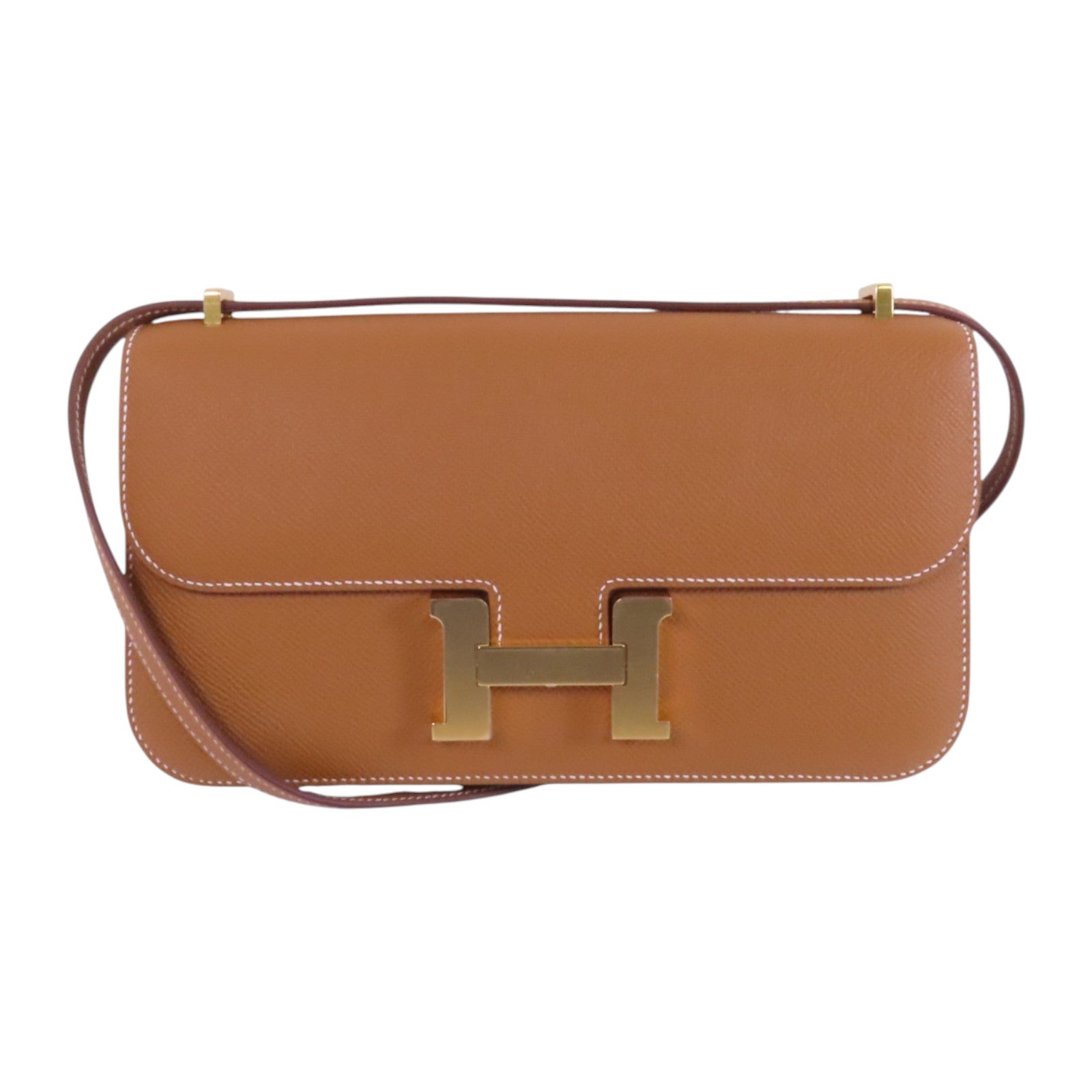 HERMES Epsom皮革Constance Elan金扣肩背袋