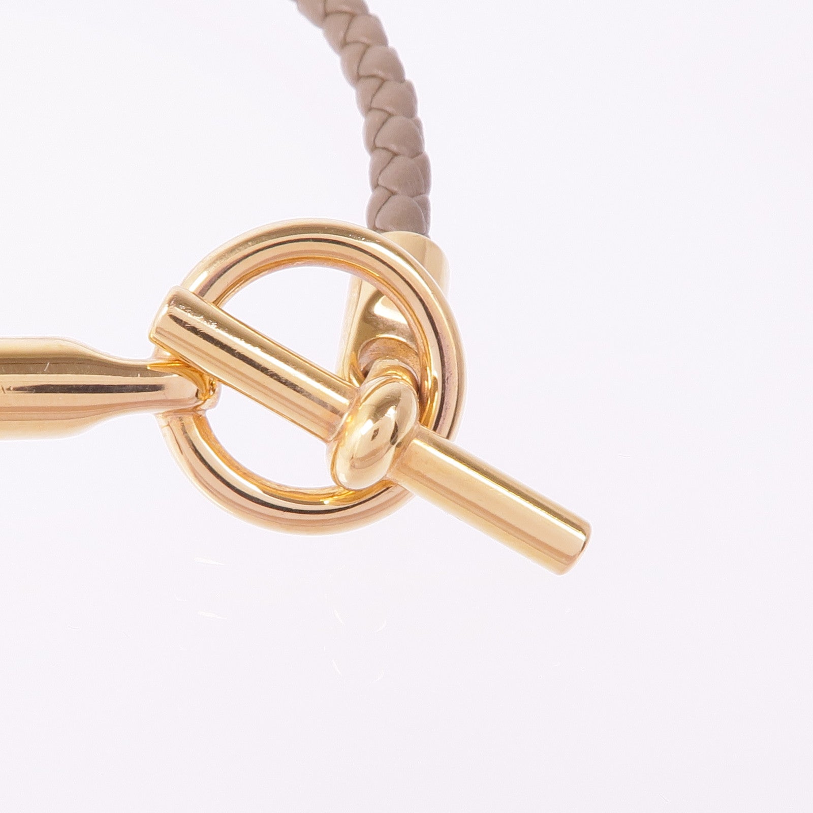 HERMES 皮革Glenan Bracelet金扣手帶