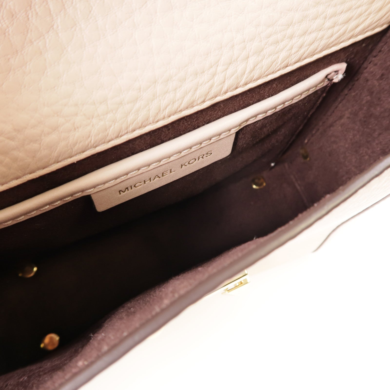 Michael Kors 牛皮皮革Hand Bag金扣手挽肩背兩用袋