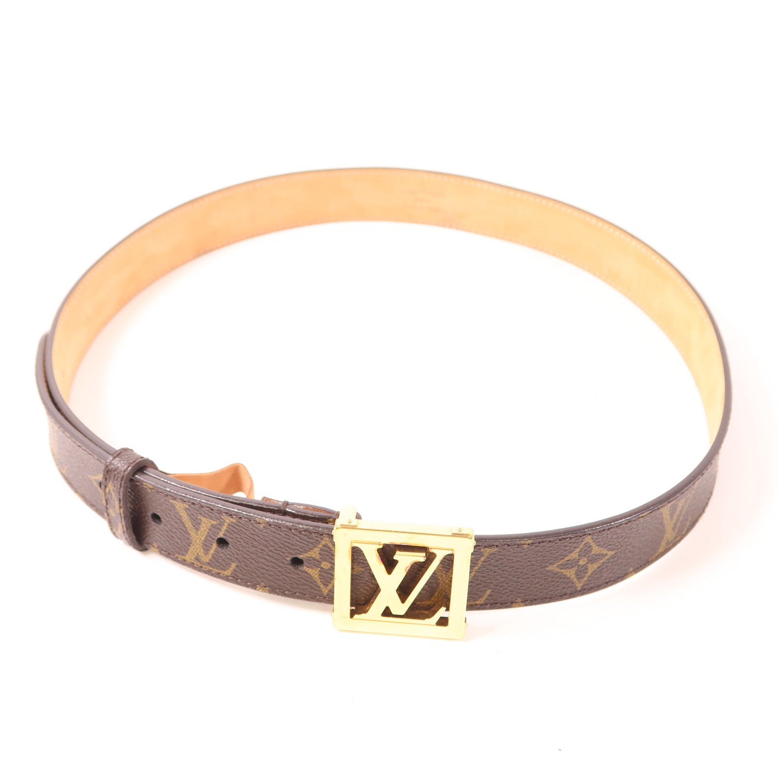 LOUIS VUITTON Monogram Belt金扣皮帶