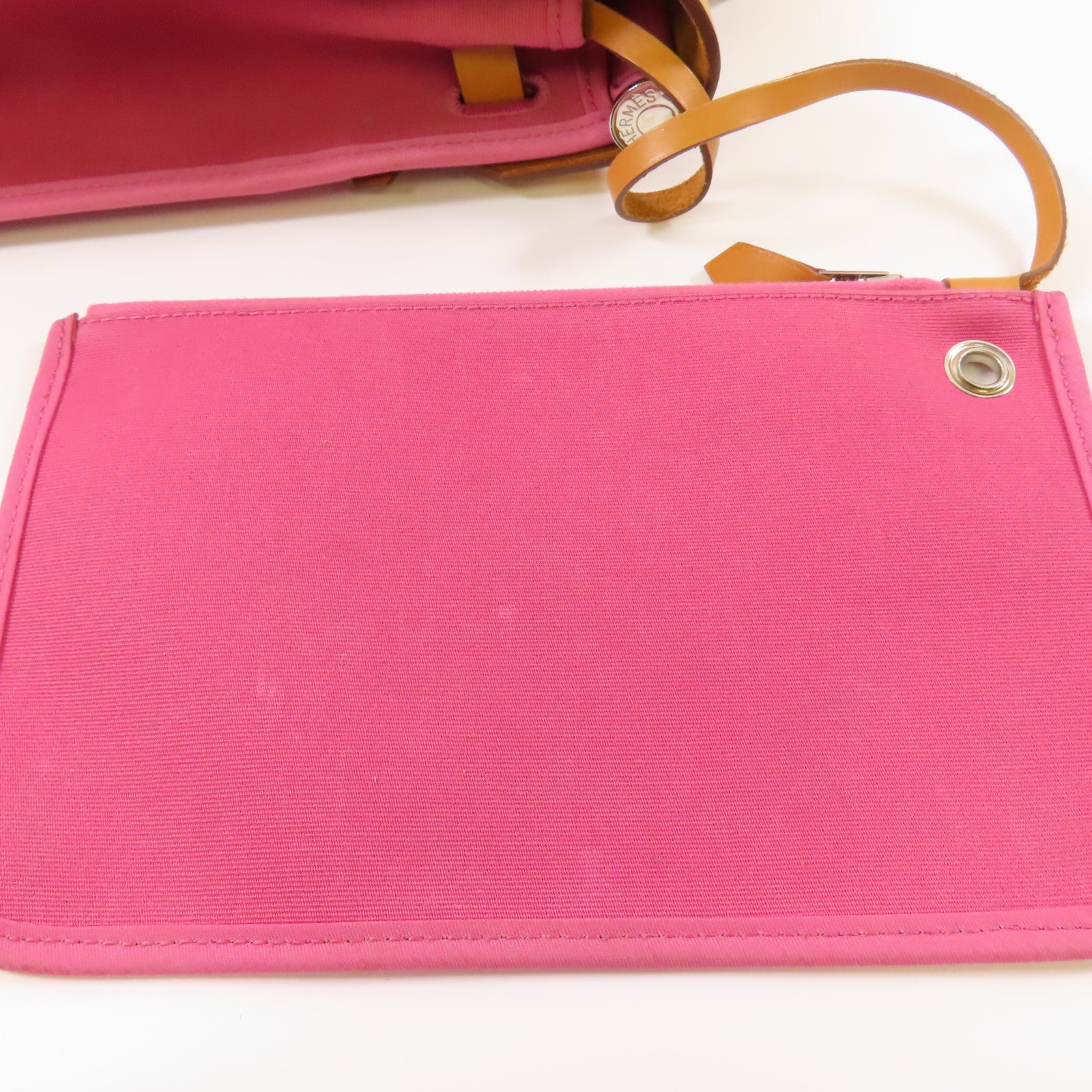 HERMES 帆布Herbag PM銀扣手挽肩背兩用袋