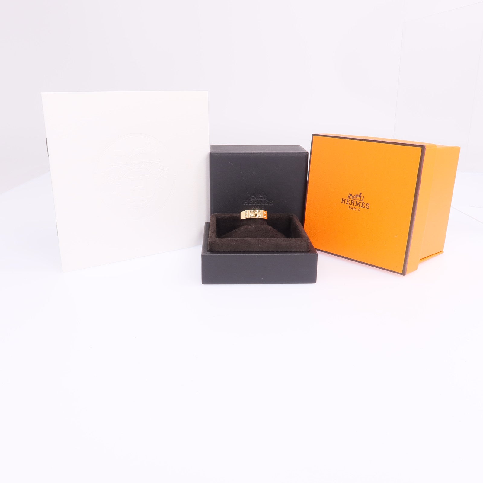 HERMES 【激減優惠】18K玫瑰金Kelly Ring鑽石戒指Hermes#47/US#4.25