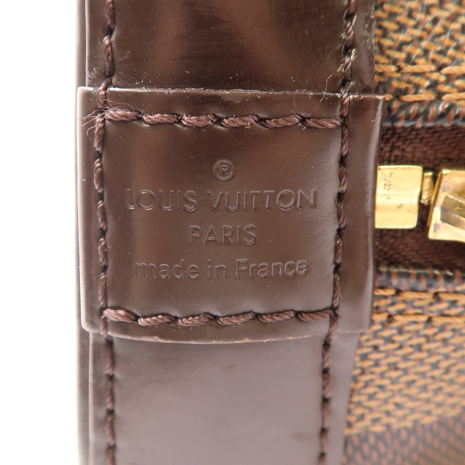 LOUIS VUITTON Damier Alma BB金扣手挽肩背兩用袋棕色