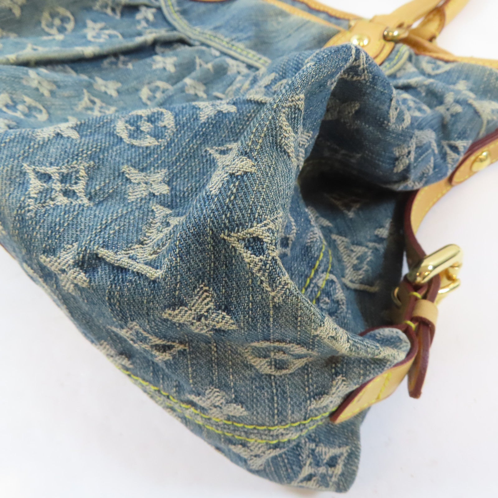 LOUIS VUITTON Monogram Denim Neo Cabby MM金扣手挽肩背兩用袋藍色