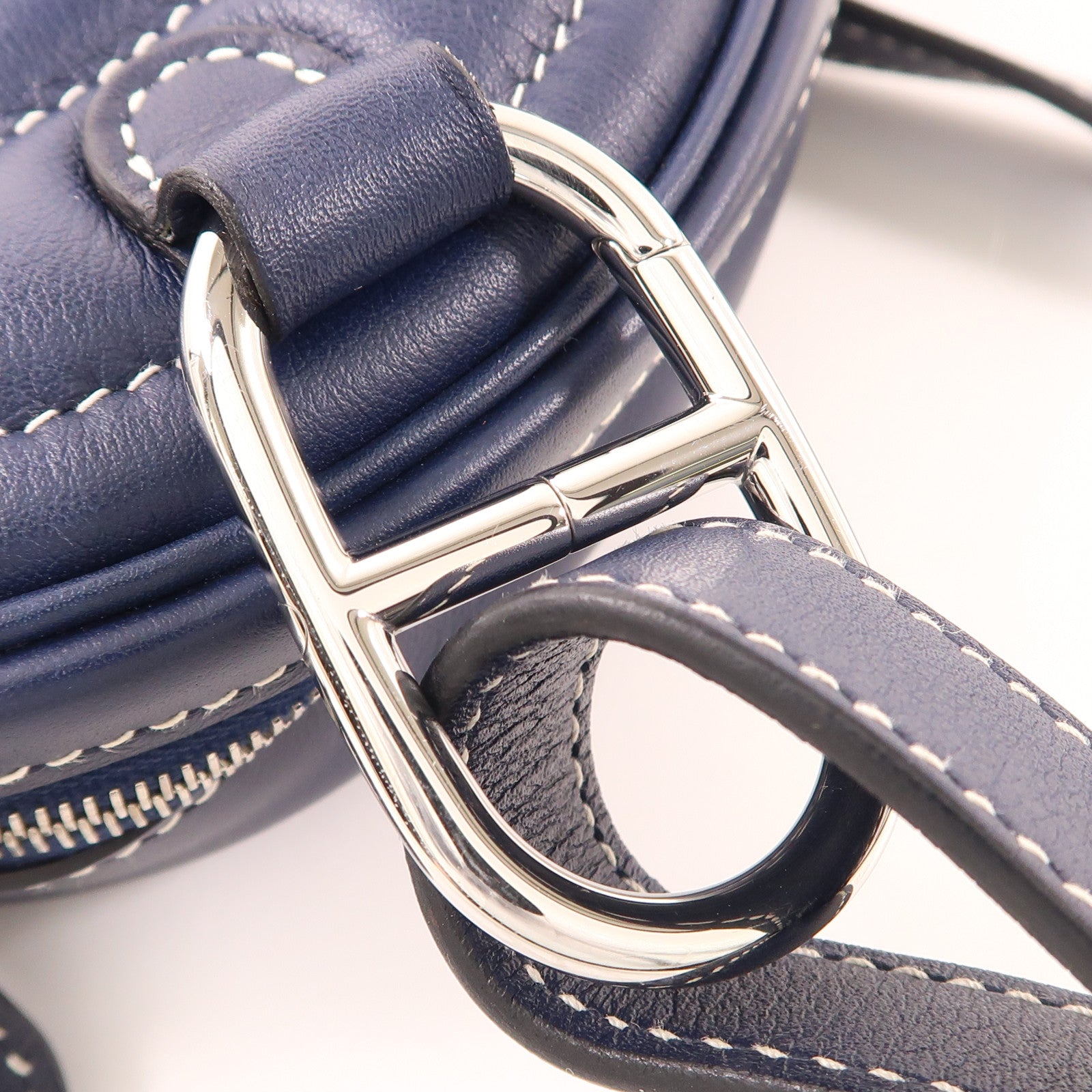 HERMES PHW In The Loop Belt Bag Swift Leather Navy