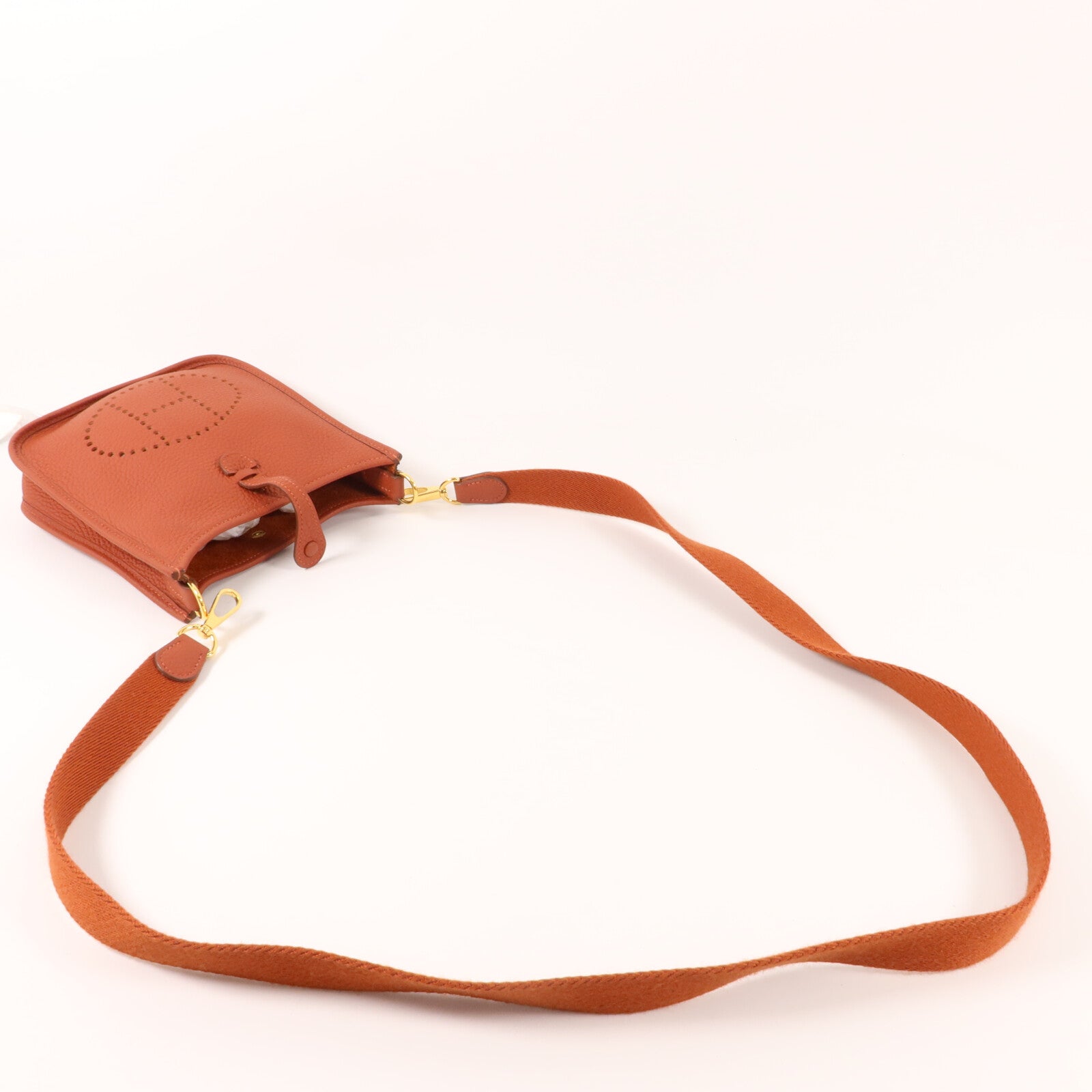 HERMES Clemence皮革Evelyne TPM肩背袋Cuivre