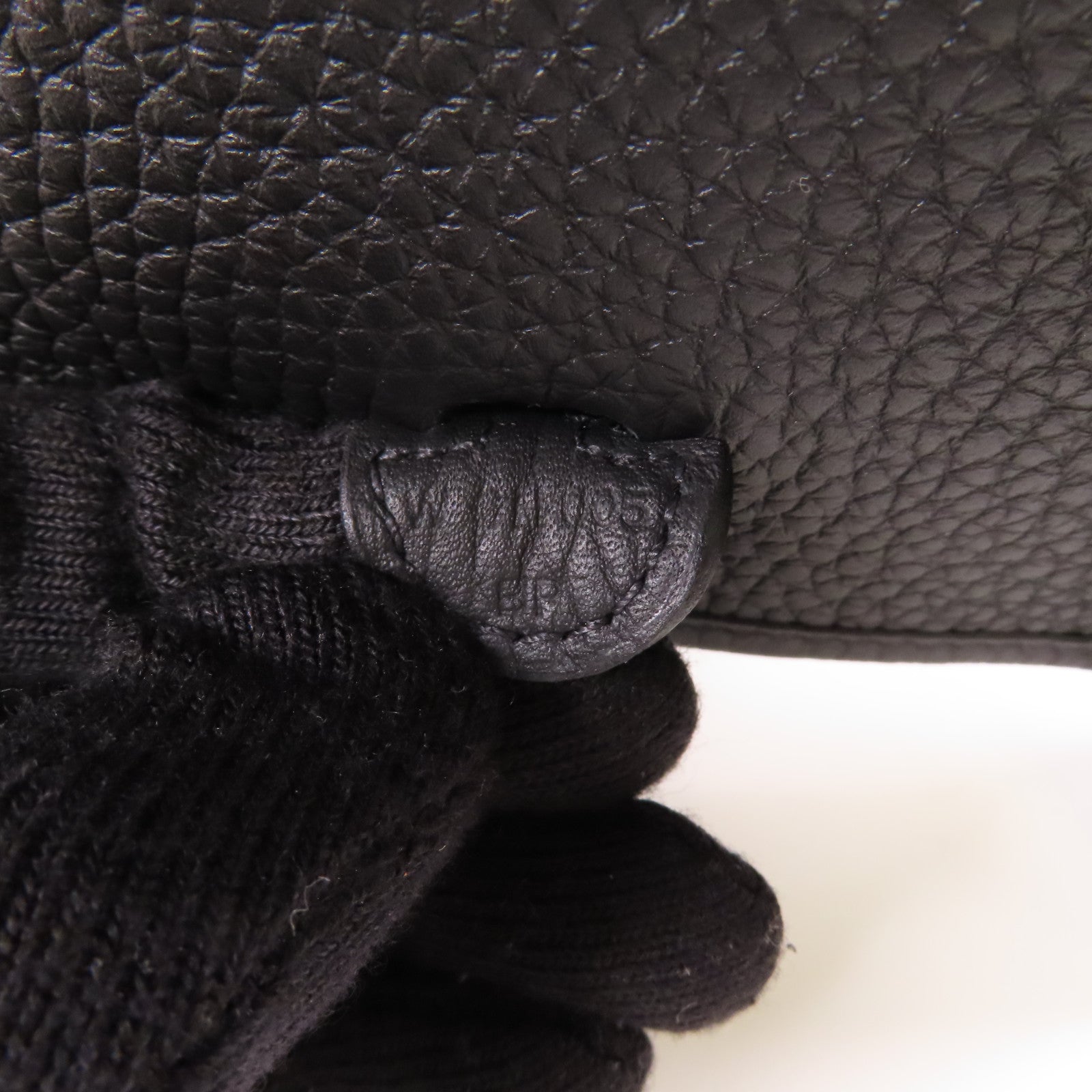HERMES Clemence皮革Mini Evelyne TPM銀扣肩背袋Noir