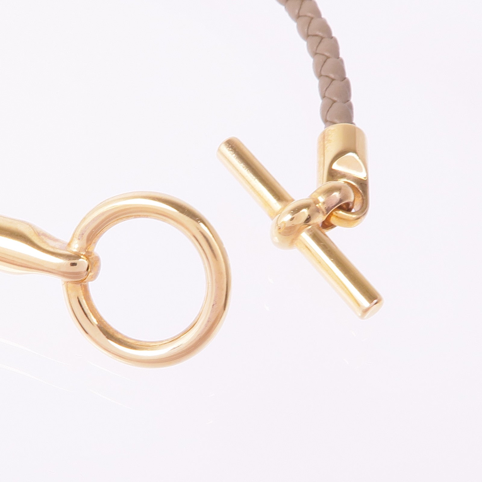 HERMES 皮革Glenan Bracelet金扣手帶