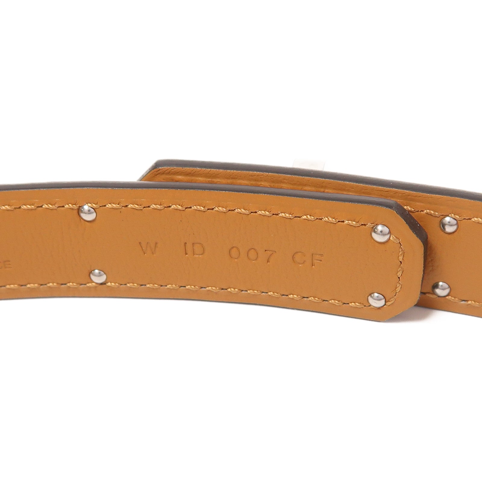 HERMES Epsom皮革Kelly 18 Belt銀扣皮帶18 Etoupe