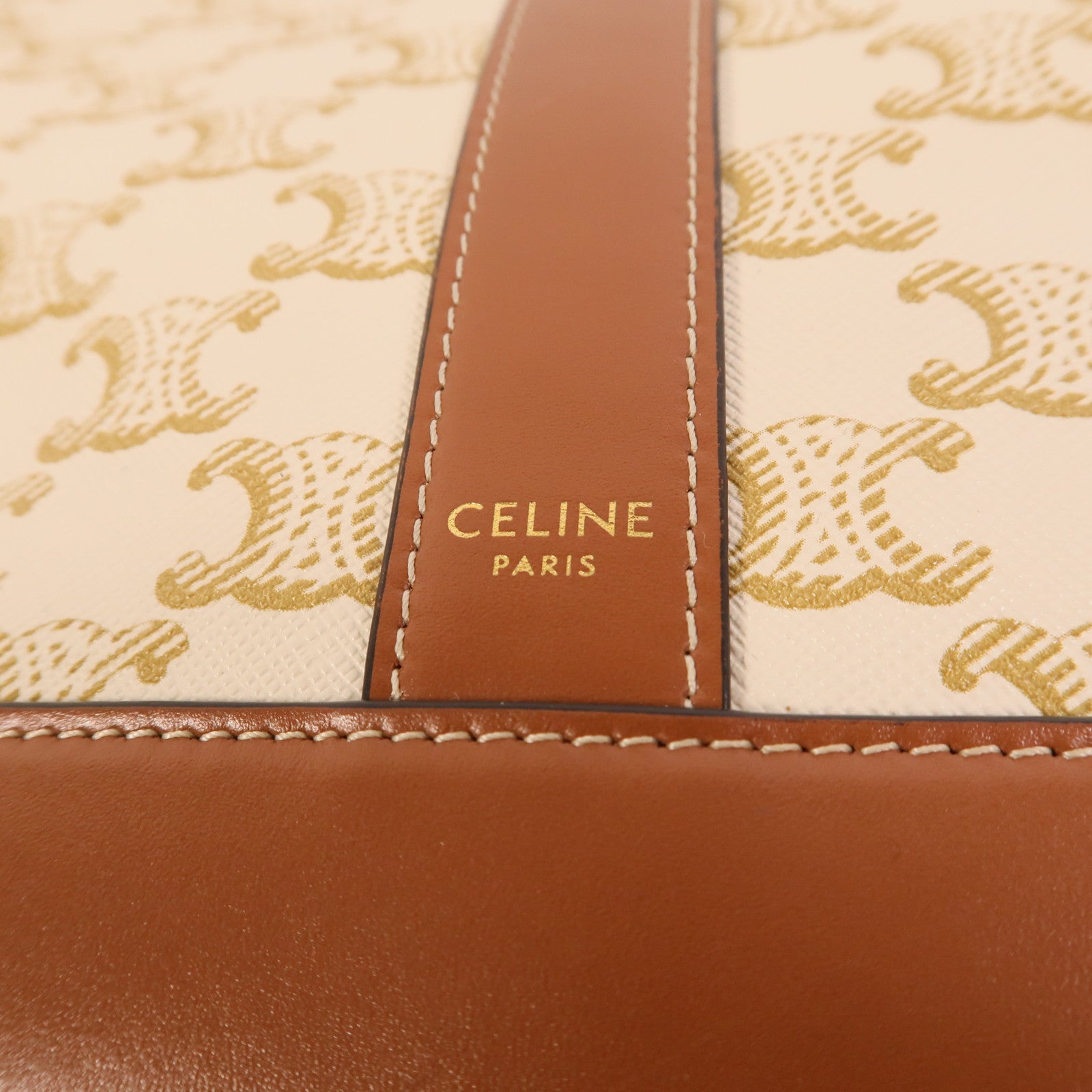 CELINE 塗層帆布Triomphe Bucket Bag Small肩背袋