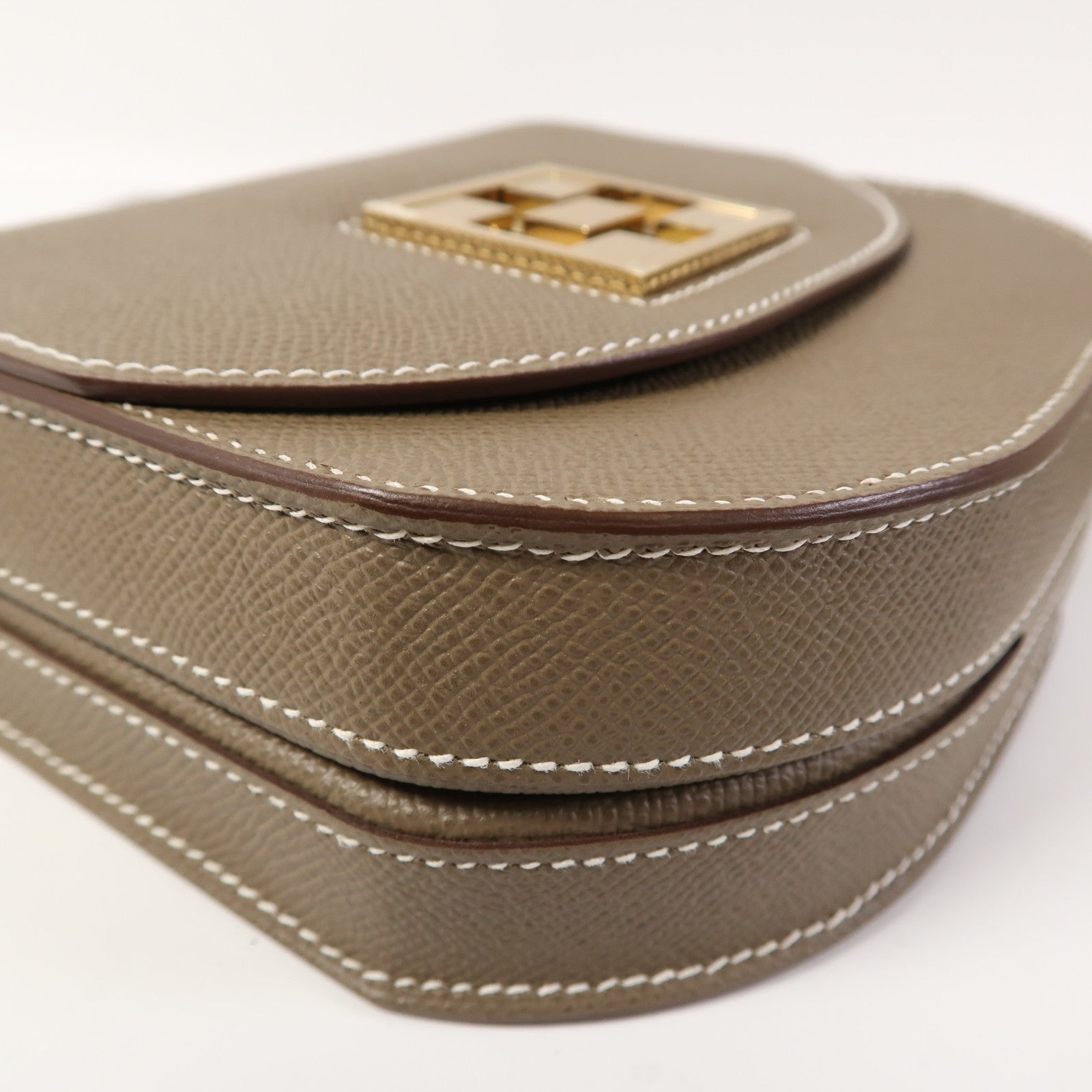 HERMES Epsom皮革Mosaique Mini金扣肩背袋