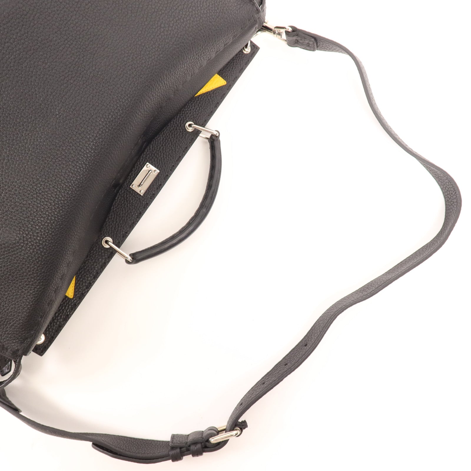 FENDI 牛皮皮革Peekaboo Monster Bugs Eye銀扣手挽肩背兩用袋