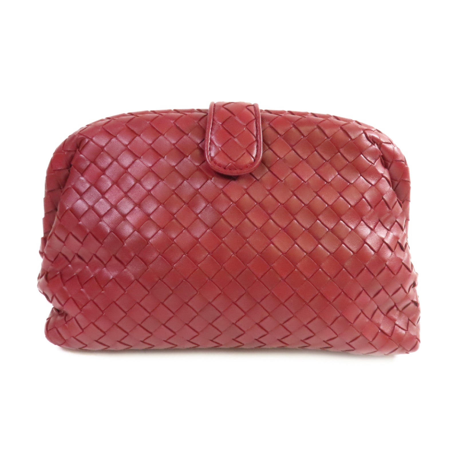 BOTTEGA VENETA 織紋皮革Clutch Bag手拿包酒紅色