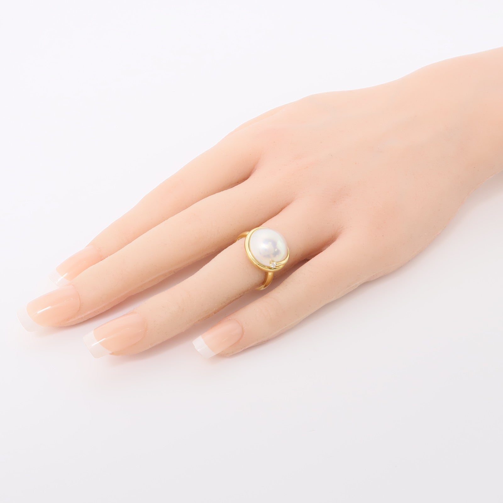 TASAKI 18K黃金Pearl/Diamond Ring珍珠/鑽石戒指US#6.25