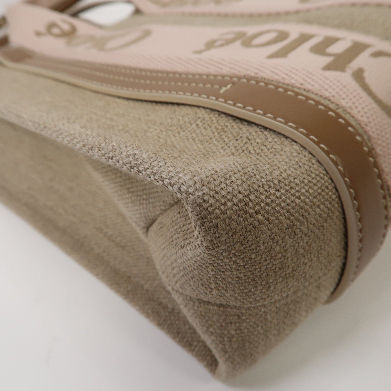 Chloe 帆布Small Woody Tote Bag金扣手挽肩背兩用袋啡色/粉紅色