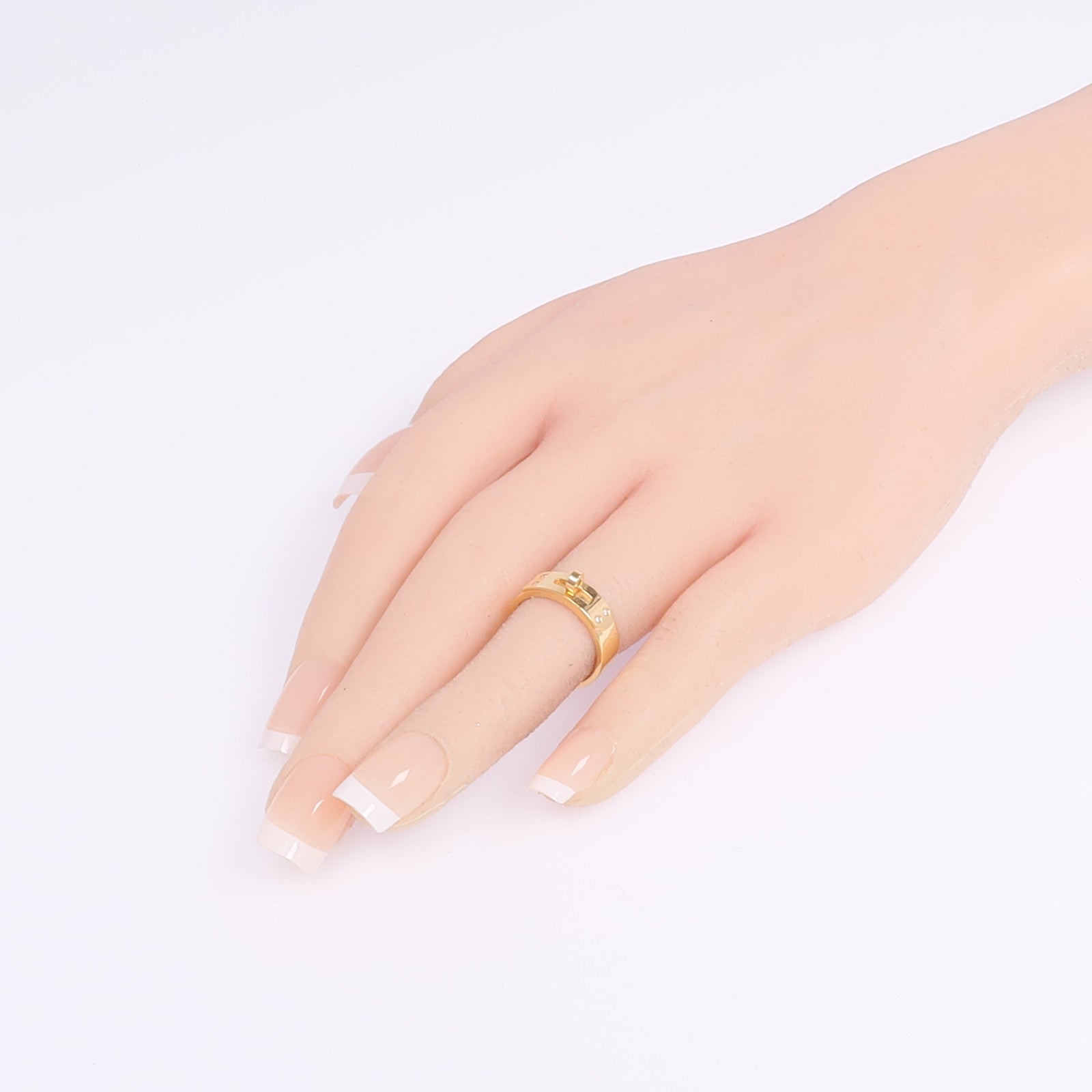 HERMES 【Hermes Fair】18K玫瑰金Kelly Ring鑽石戒指Hermes#47/US#4.25