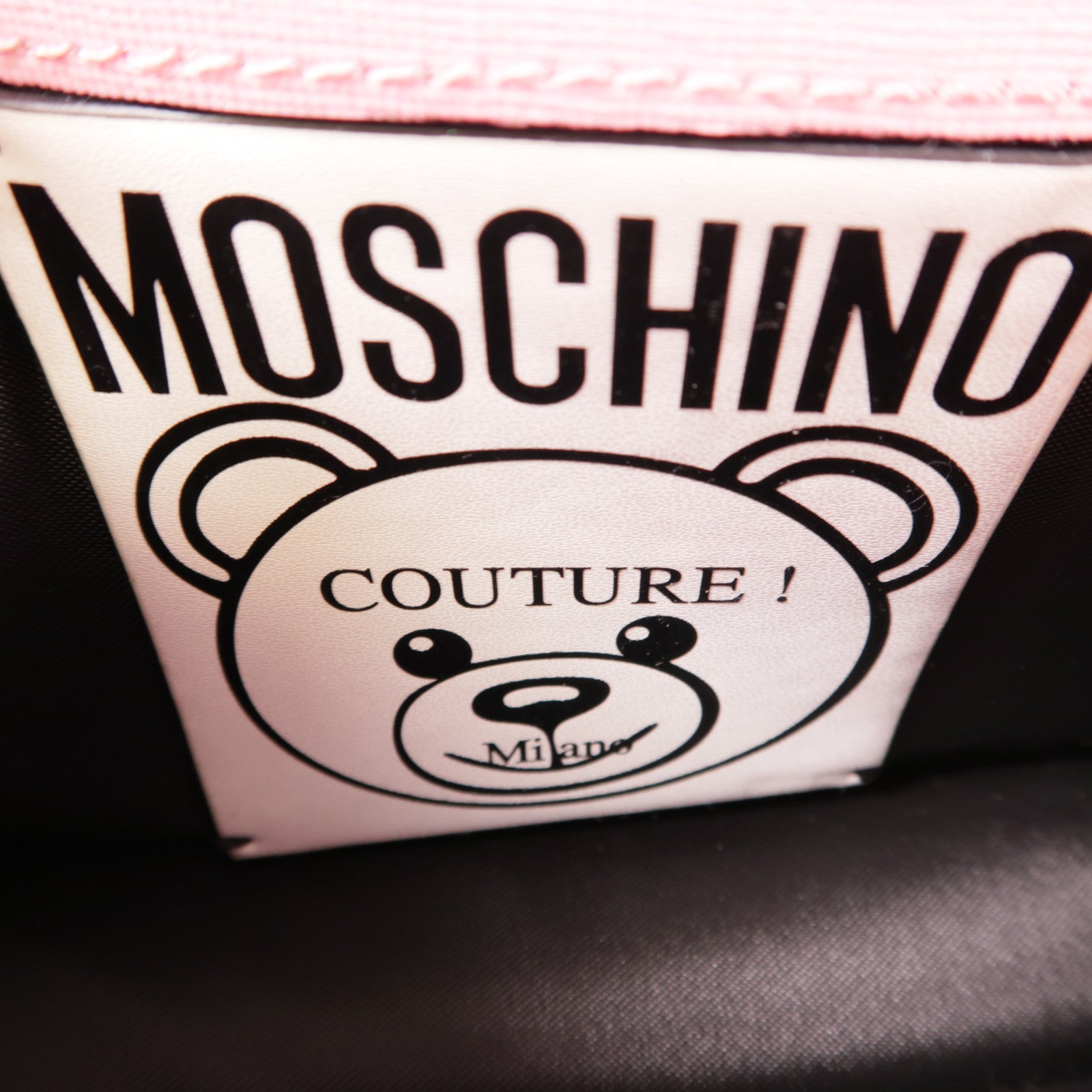 MOSCHINO 【激減優惠】皮革Space Teddy Mini Bag銀扣肩背袋