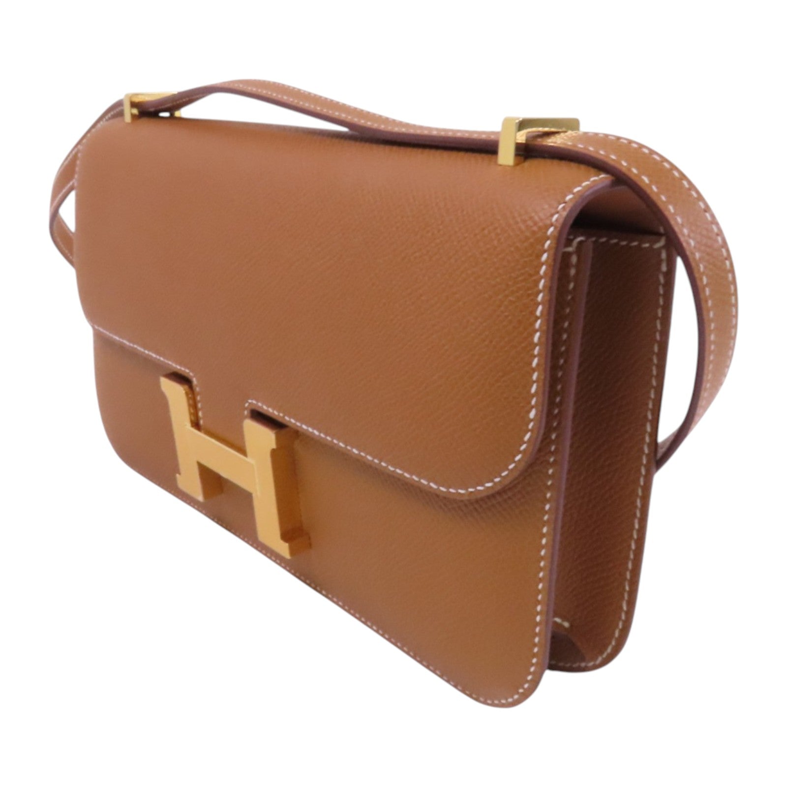 HERMES Epsom皮革Constance Elan金扣肩背袋