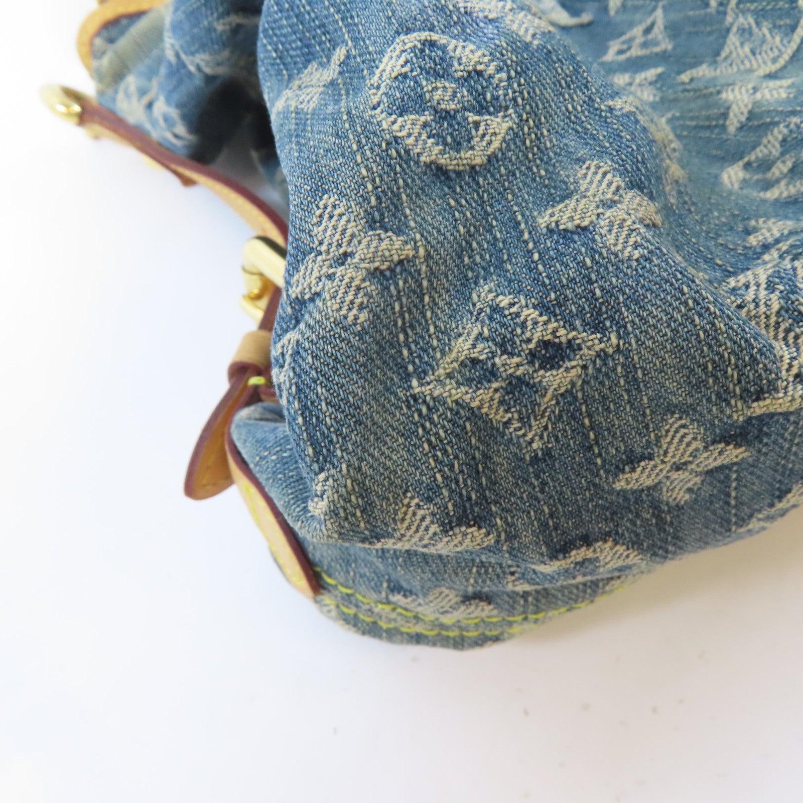LOUIS VUITTON Monogram Denim Neo Cabby MM金扣手挽肩背兩用袋藍色