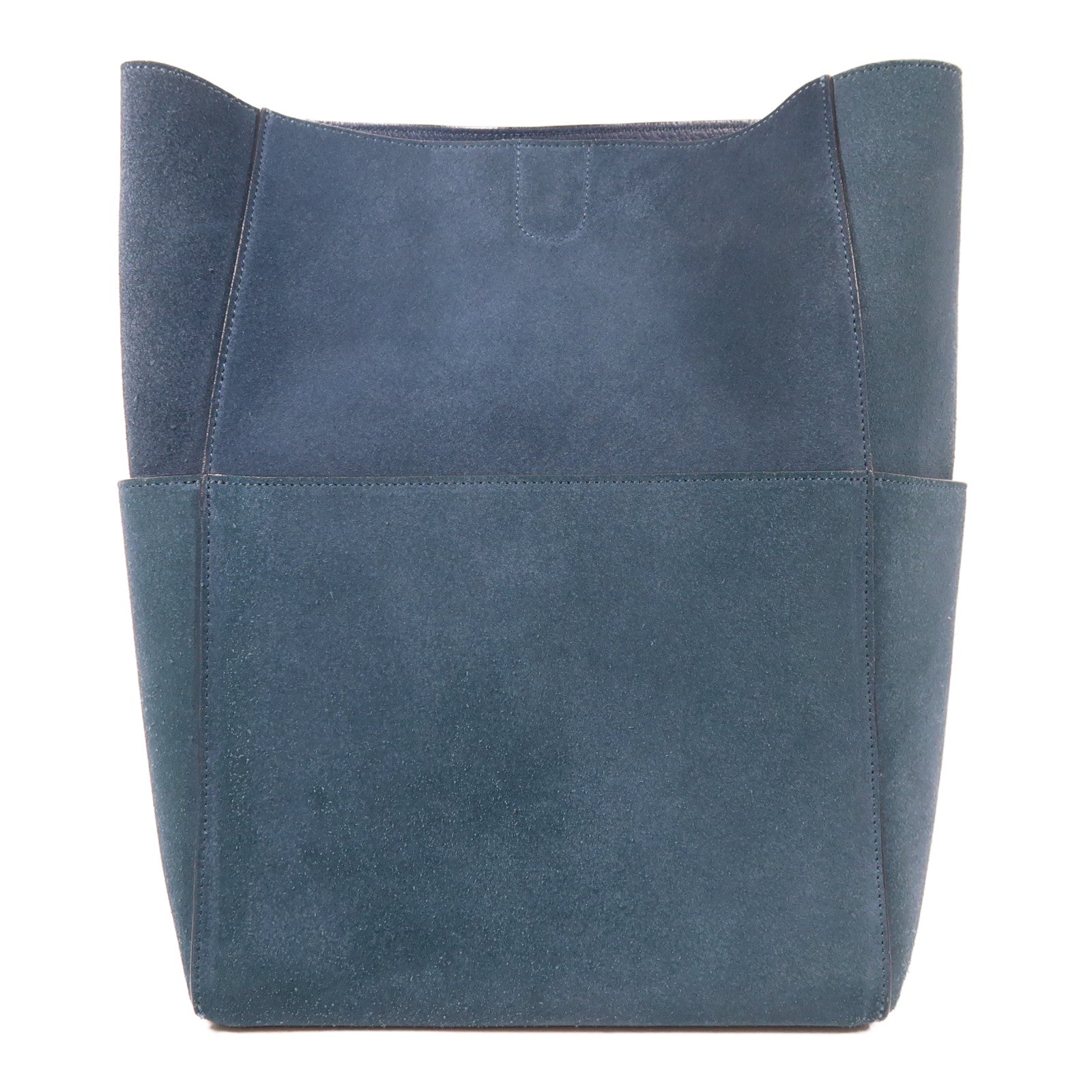 CELINE 皮革Shoulder Bag銀扣肩背袋藍色