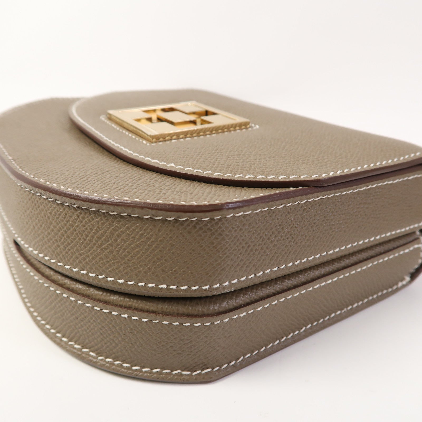 HERMES Epsom皮革Mosaique Mini金扣肩背袋