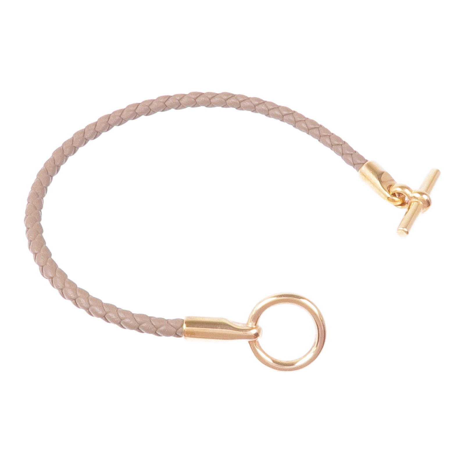 HERMES 皮革Glenan Bracelet金扣手帶
