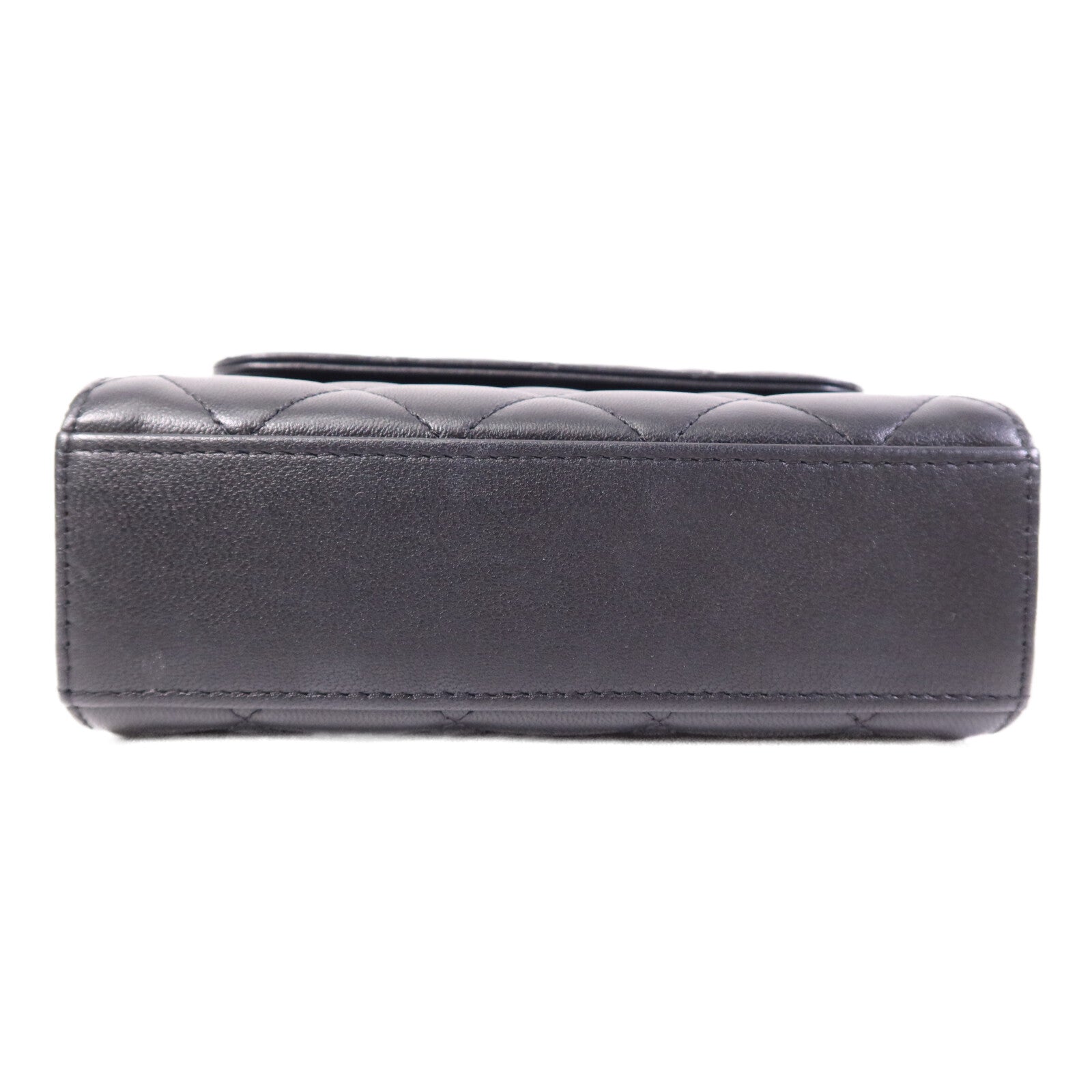 CHANEL 羊皮皮革Mini Flap Bag With Top Handle金扣手挽肩背兩用袋