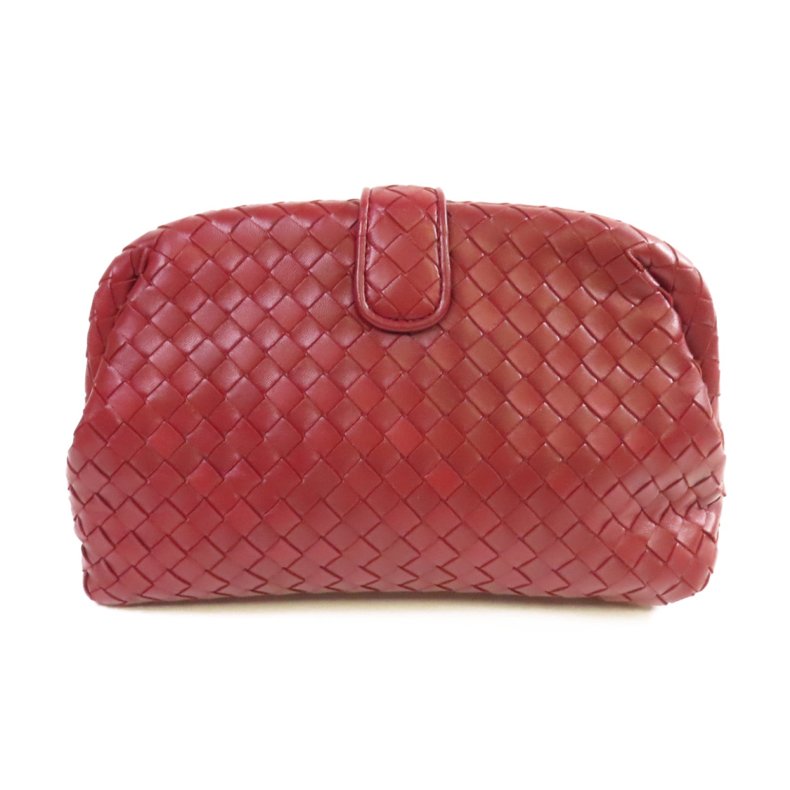 BOTTEGA VENETA 織紋皮革Clutch Bag手拿包酒紅色