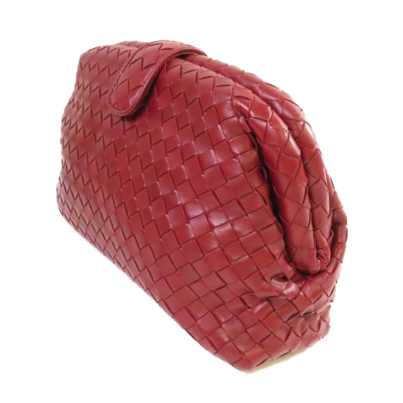 BOTTEGA VENETA 織紋皮革Clutch Bag手拿包酒紅色
