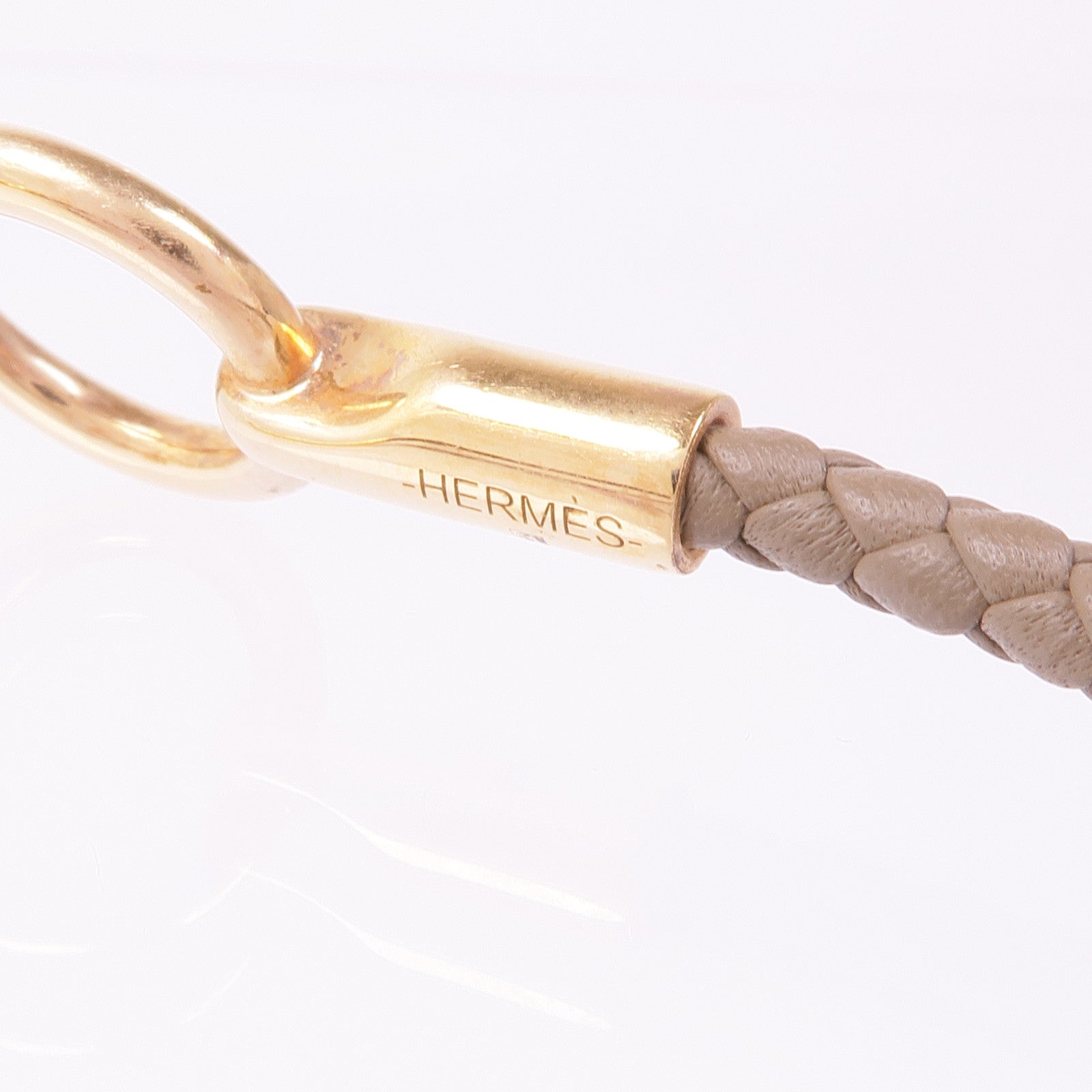 HERMES 皮革Glenan Bracelet金扣手帶
