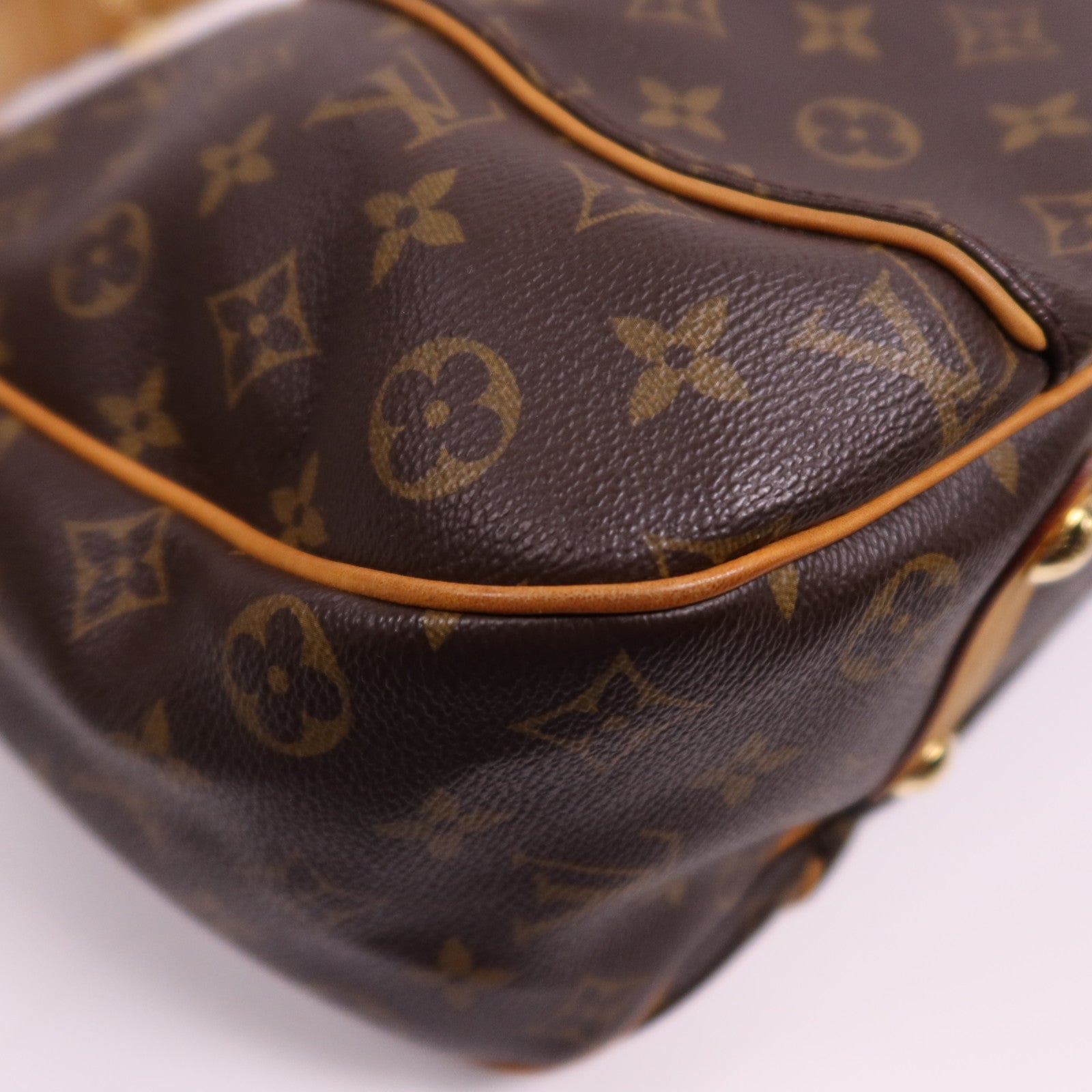LOUIS VUITTON Monogram Galliera PM金扣肩背袋棕色