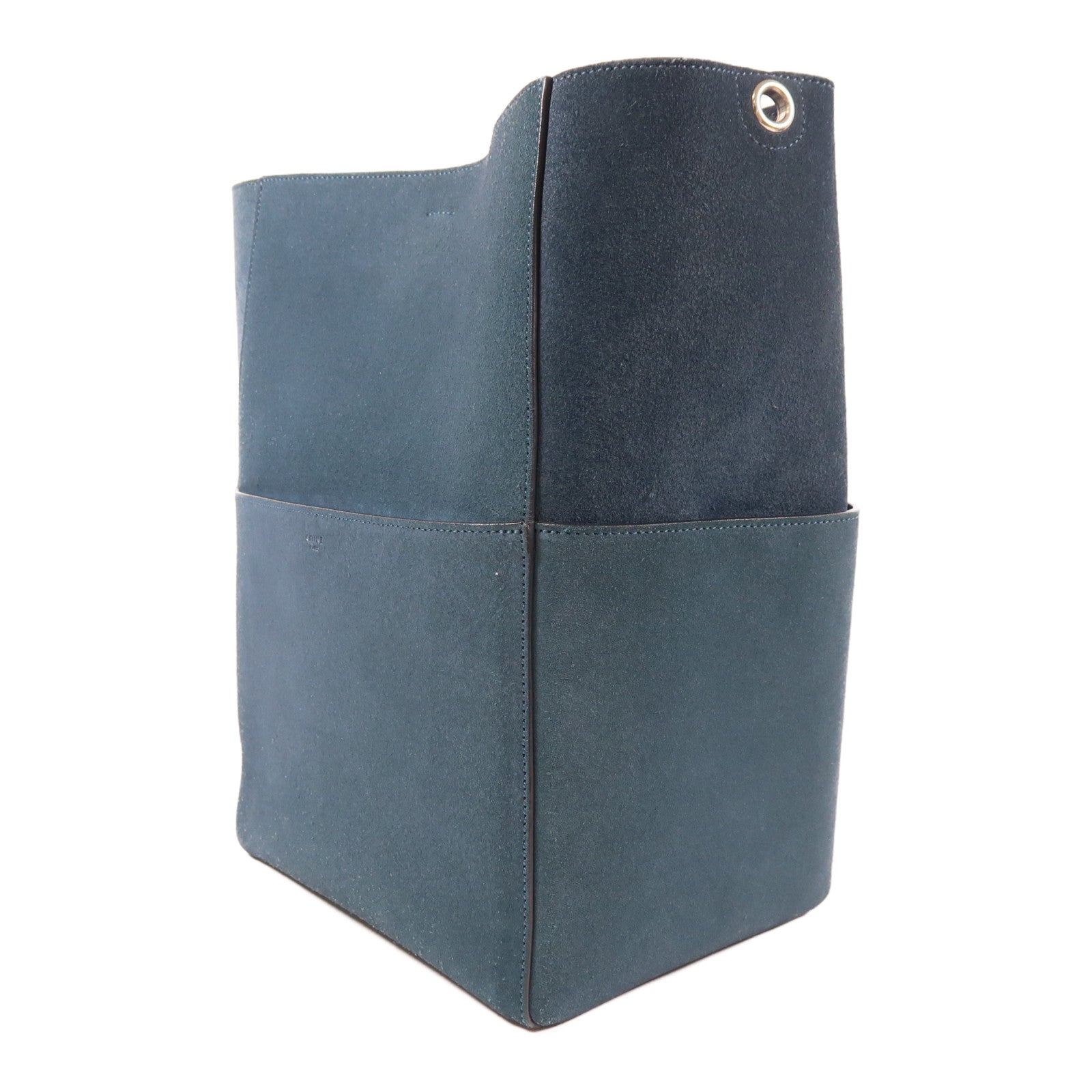 CELINE 皮革Shoulder Bag銀扣肩背袋藍色