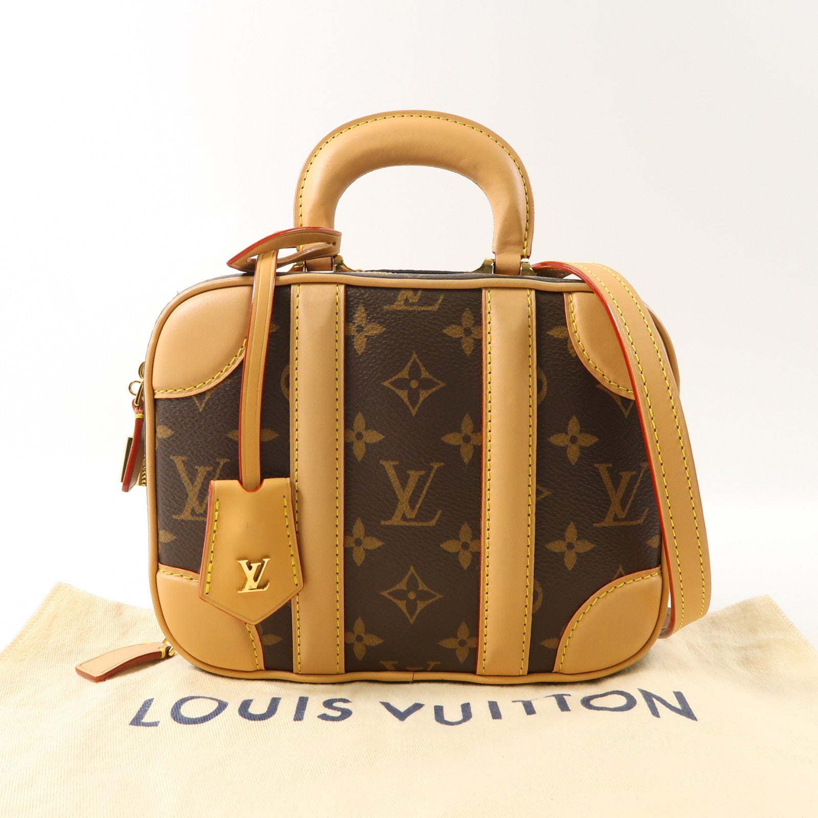 LOUIS VUITTON Monogram Valisette BB金扣手挽肩背兩用袋啡色