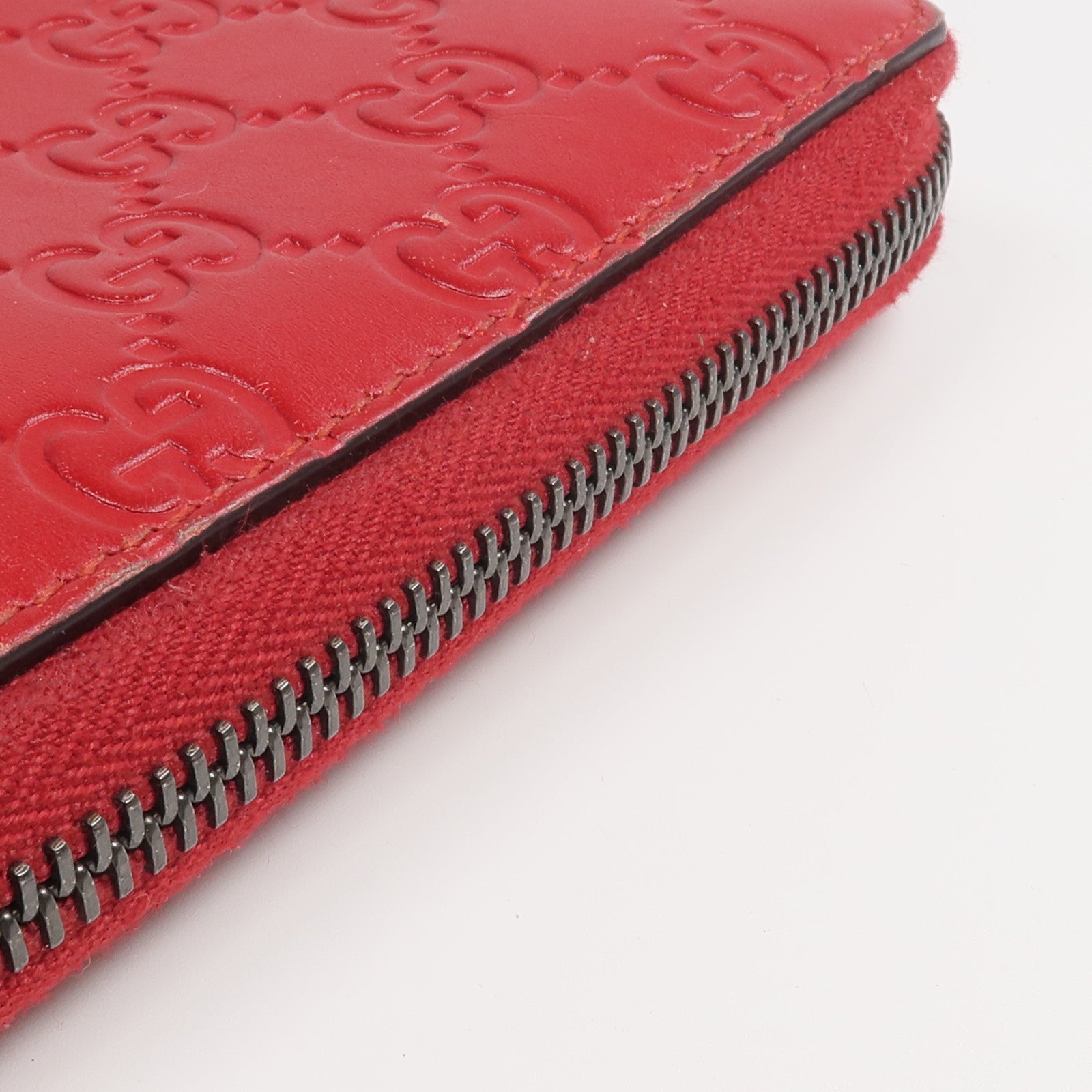 GUCCI 【激減優惠】牛皮皮革Zipper Long Wallet銀扣長錢包