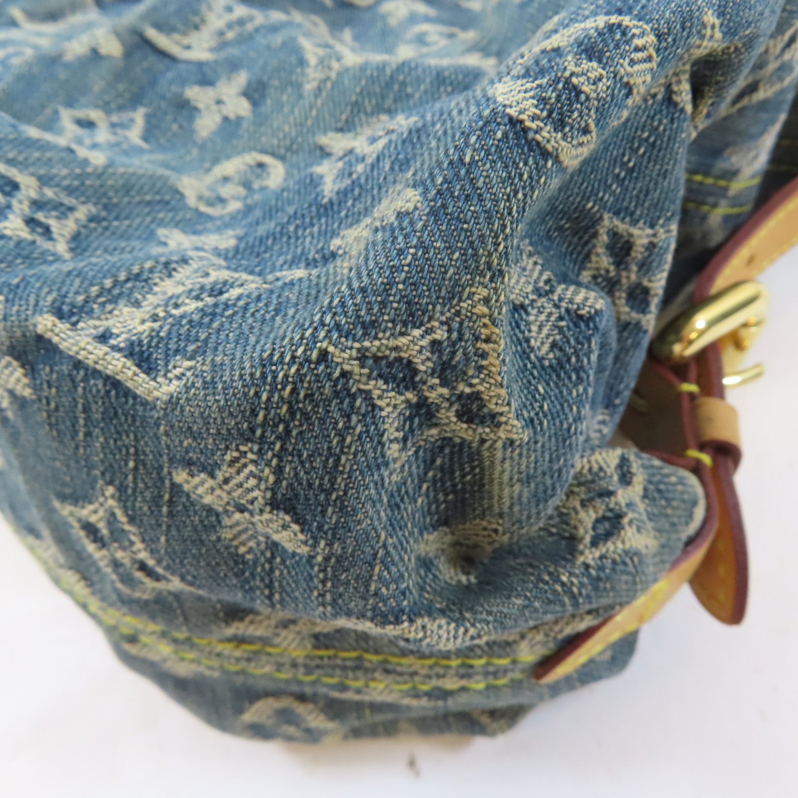 LOUIS VUITTON Monogram Denim Neo Cabby MM金扣手挽肩背兩用袋藍色