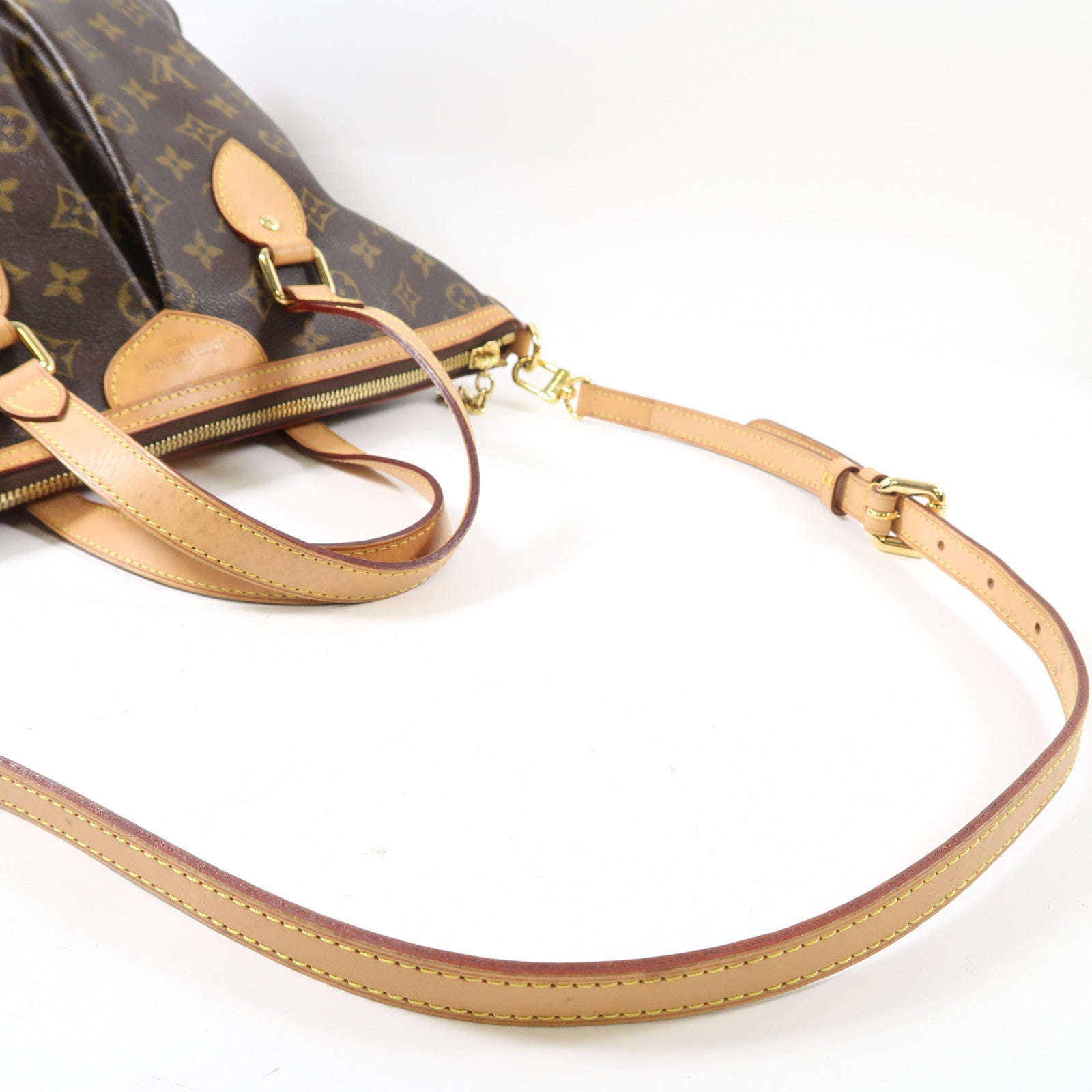 LOUIS VUITTON Monogram Palermo PM金扣手挽肩背兩用袋啡色