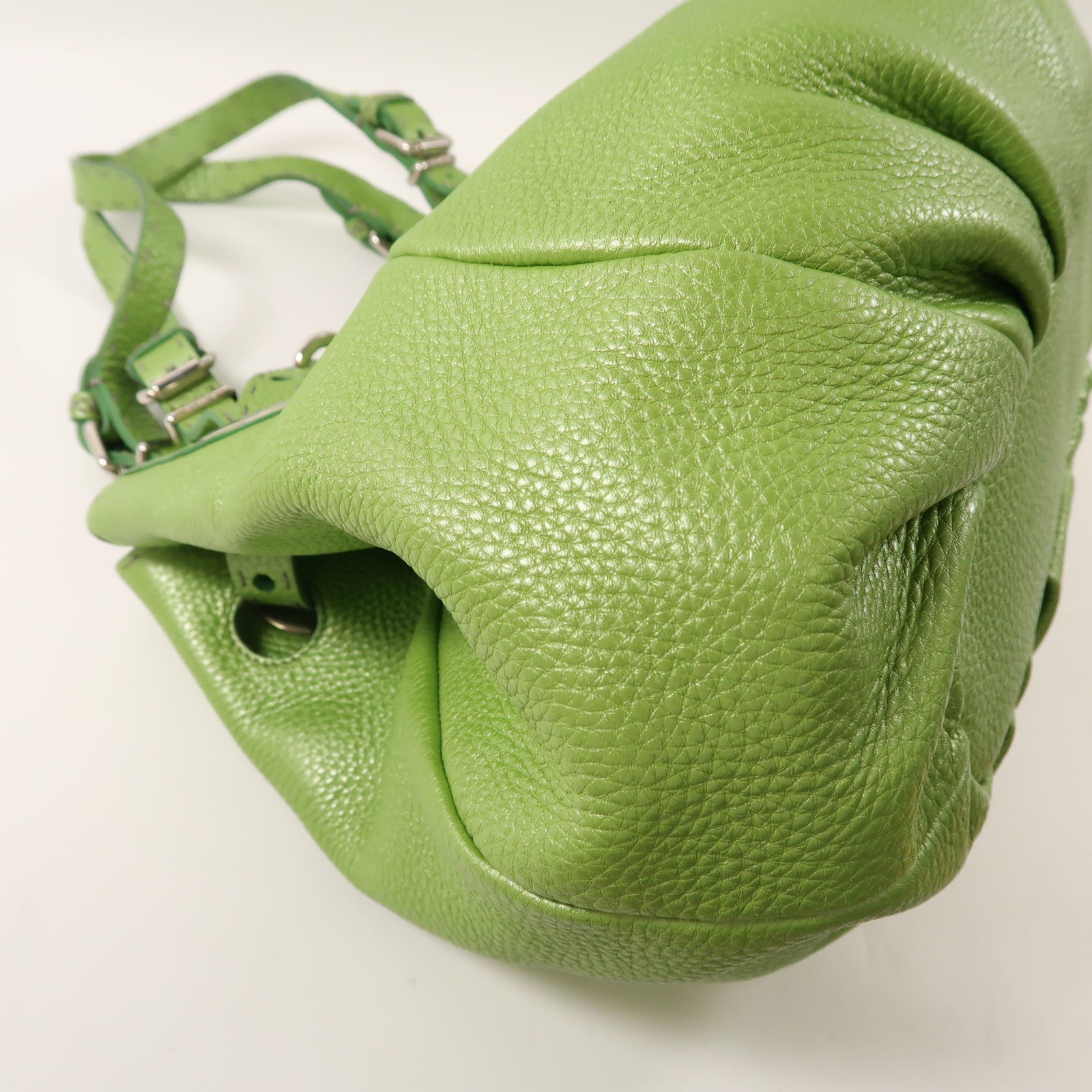 FENDI 牛皮皮革Shoulder Bag銀扣肩背袋綠色