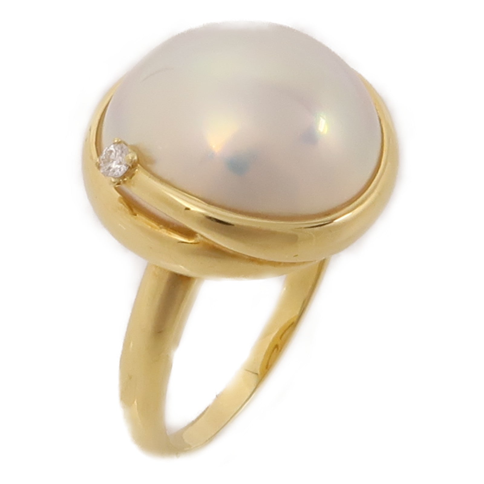 TASAKI 18K黃金Pearl/Diamond Ring珍珠/鑽石戒指US#6.25