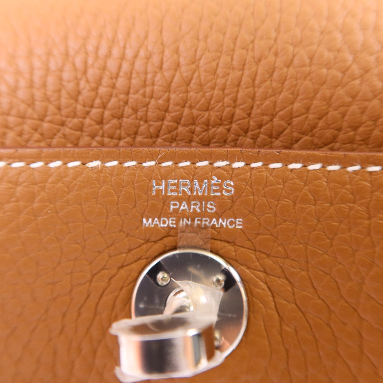 HERMES 【激減優惠】Clemence皮革Mini Lindy銀扣手挽肩背兩用袋Gold