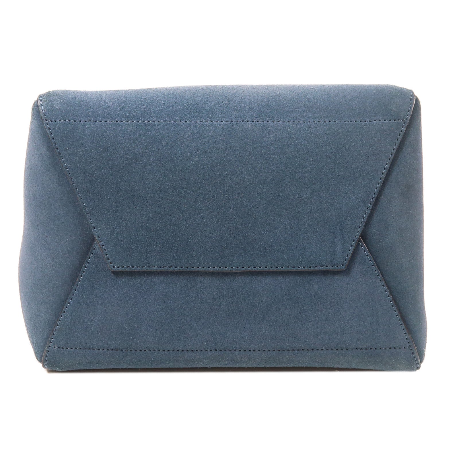 CELINE 皮革Shoulder Bag銀扣肩背袋藍色