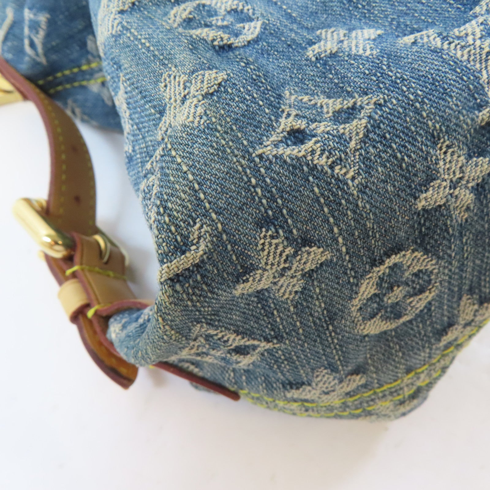 LOUIS VUITTON Monogram Denim Neo Cabby MM金扣手挽肩背兩用袋藍色