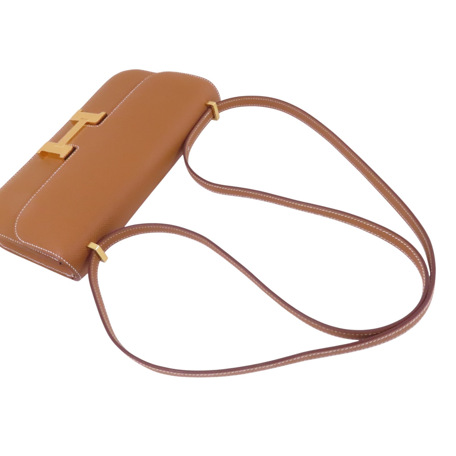 HERMES Epsom皮革Constance Elan金扣肩背袋