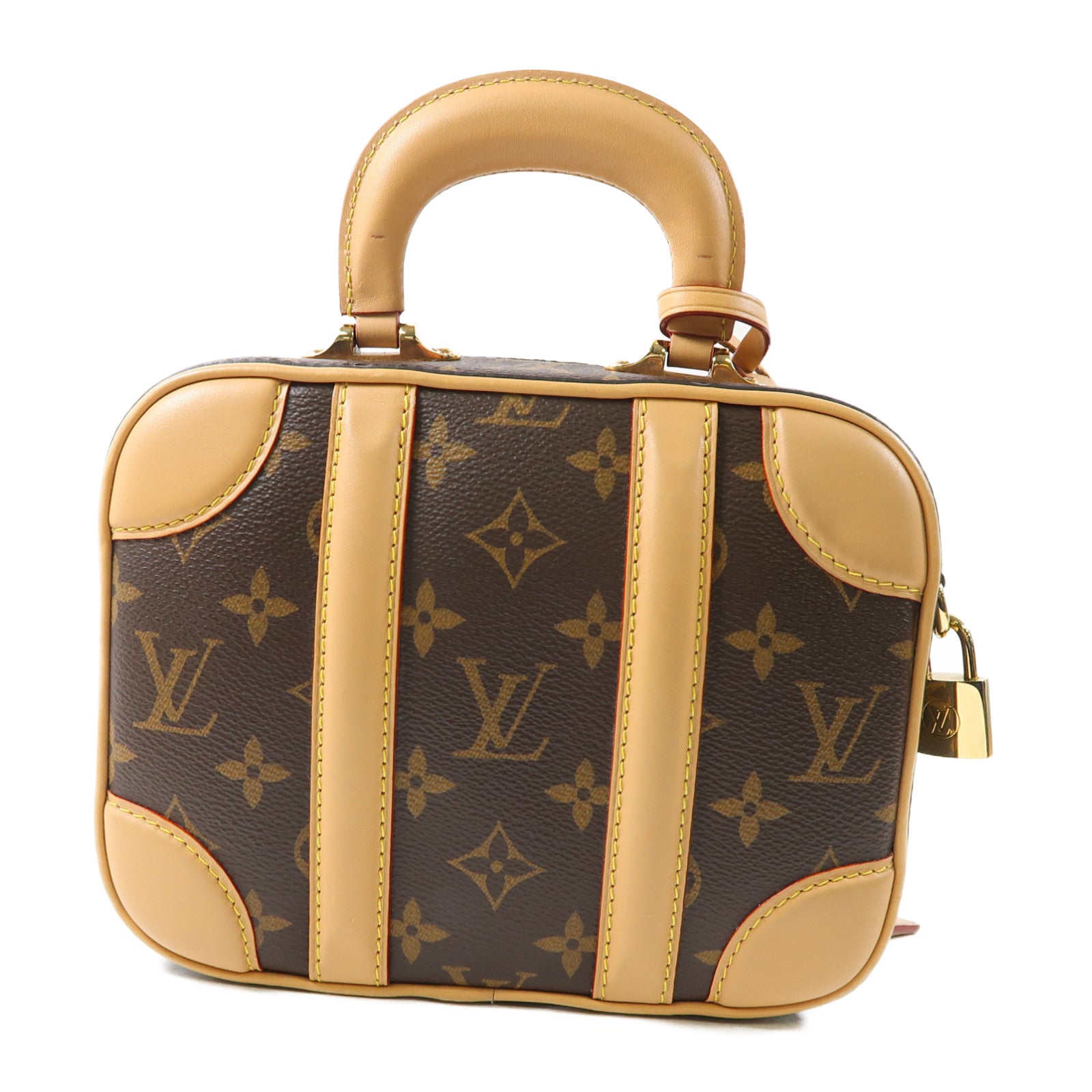 LOUIS VUITTON Monogram Valisette BB金扣手挽肩背兩用袋啡色