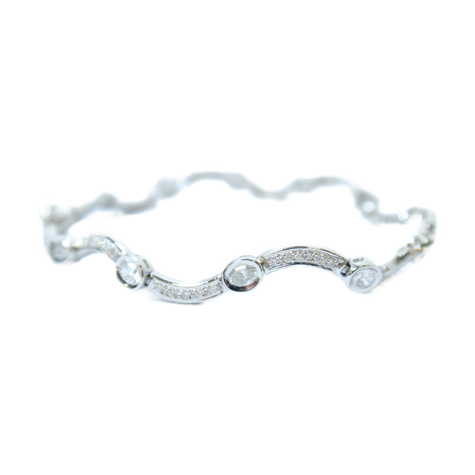 JEWELRY **【激減優惠】PT900鉑金Diamond Bracelet2.15ct鑽石手鏈#16.5cm