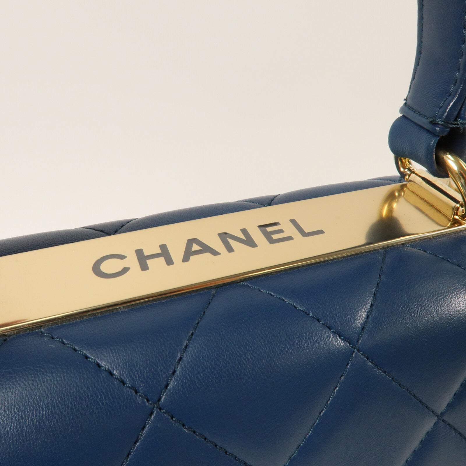 CHANEL 羊皮皮革Trendy CC金扣鏈帶手挽肩背兩用袋